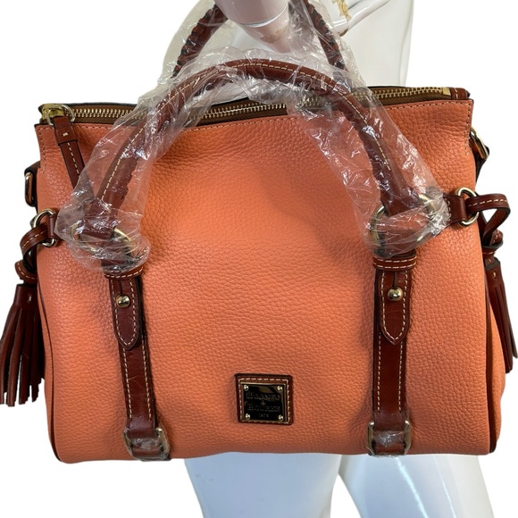 Dooney & Bourke Pebble Grain small Satchel purse Apricot pale pink RARE NWT - Picture 16 of 16